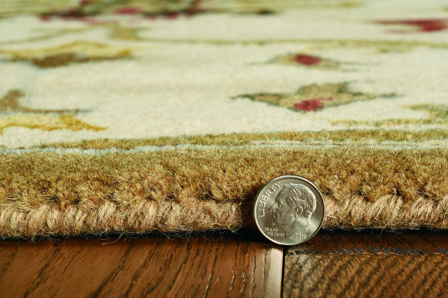 HomeRoots 96" x 126" Champagne Wool Rug