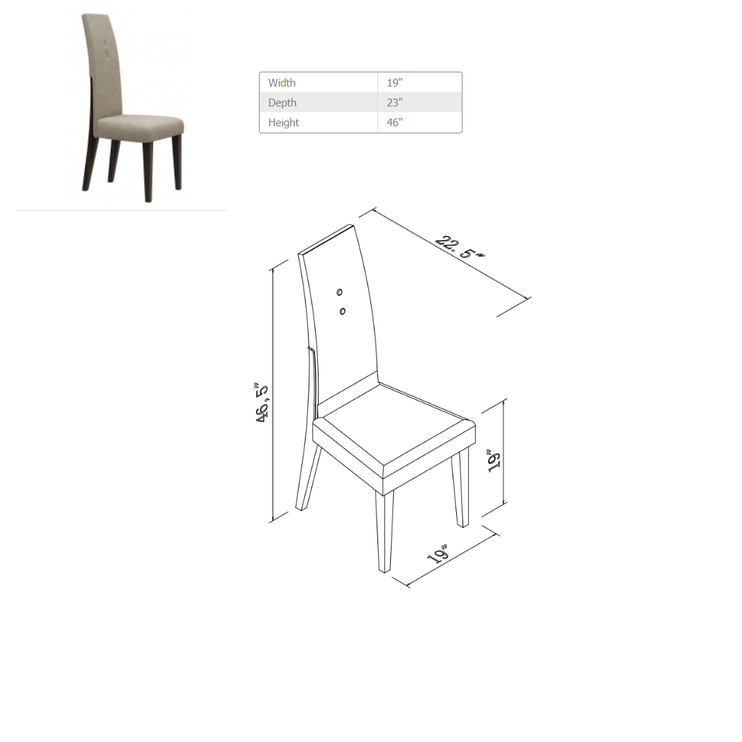 HomeRoots 98.5" x 43.5" x 30" Wenge Dining Table And 6Pcs Chair Set