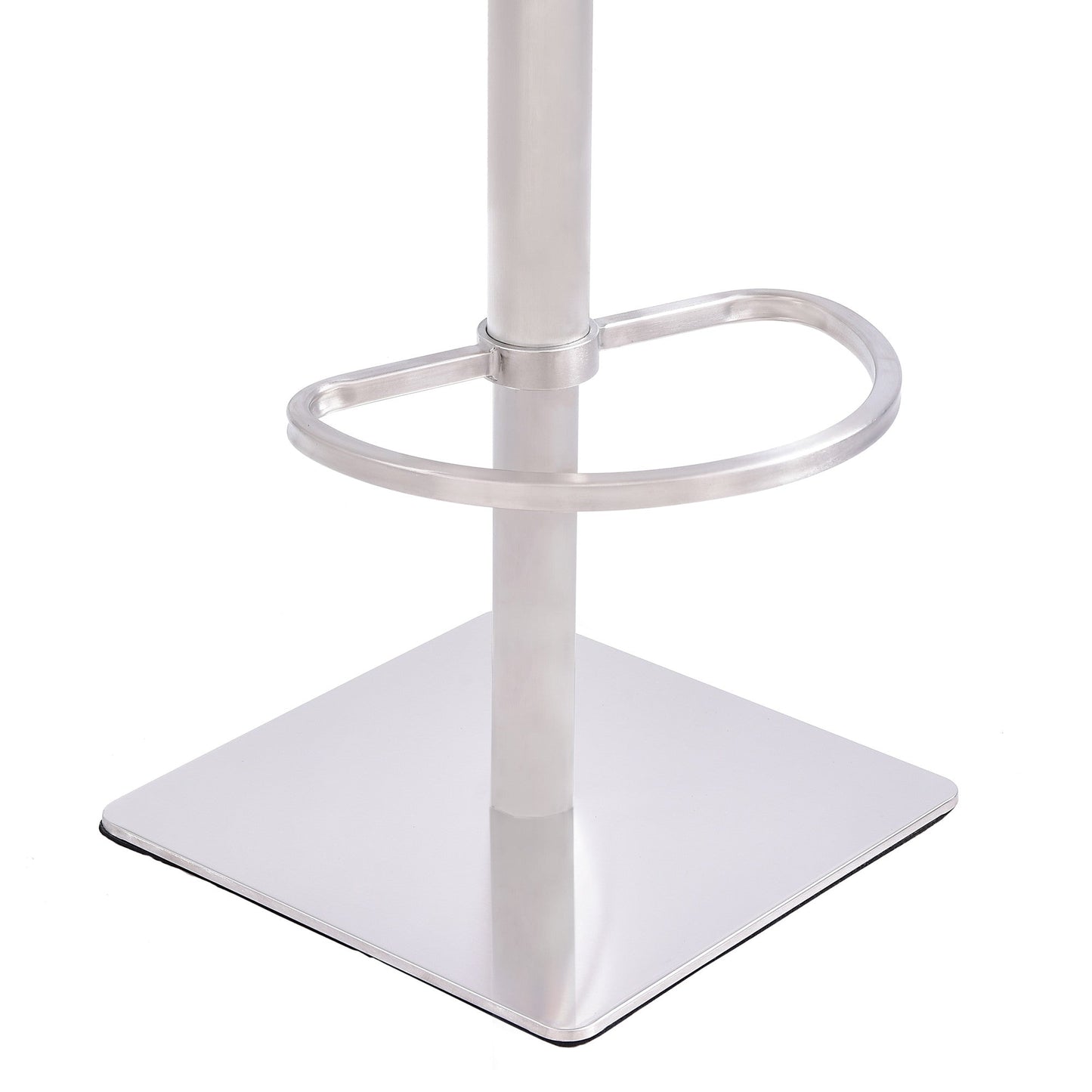 HomeRoots Adjustable Grey Fabric Walnut and Stainless Swivel Bar Stool