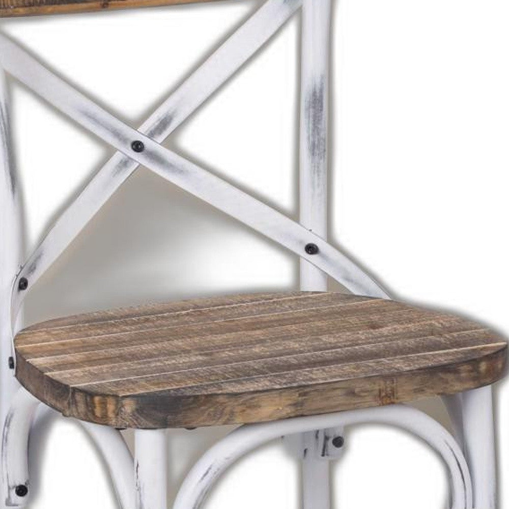 HomeRoots Antique White Wooden Bar Chair