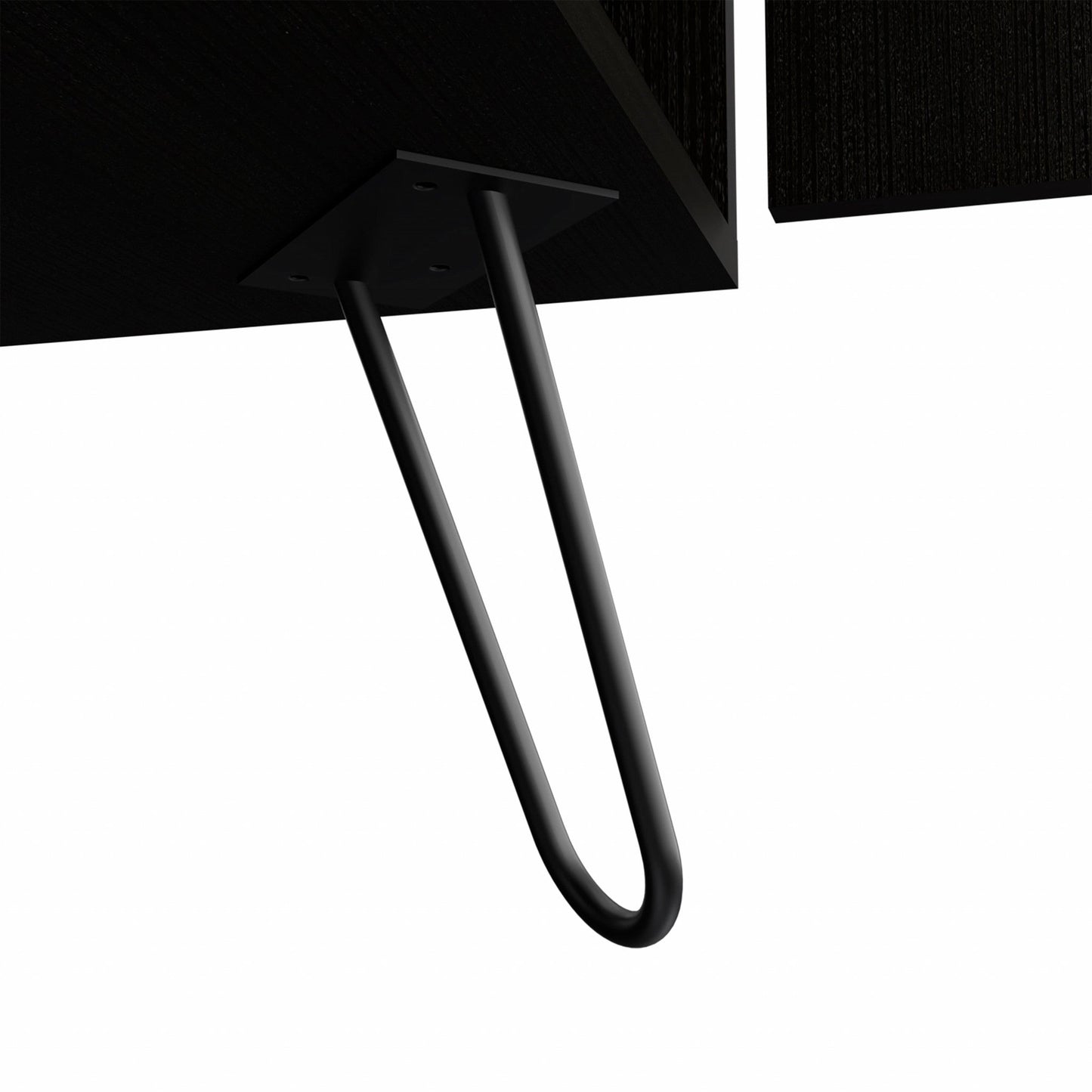 HomeRoots Black Tall Bar Cabinet With 2 Door Panels And Top Wine Glass Rack