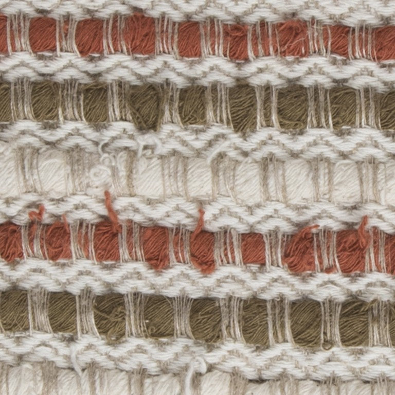 HomeRoots Brown Beige Nubby Texture Bands Throw Pillow