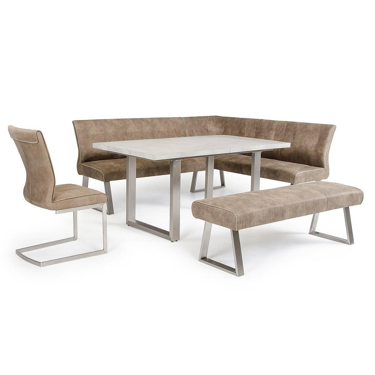 HomeRoots Brown Fabric And Steel Dining Chair, Set of 2
