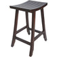 HomeRoots Compact Teak Counter Stool in Brown Finish