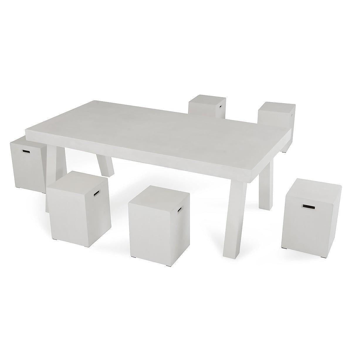 HomeRoots Concrete Dining Stool In Ivory