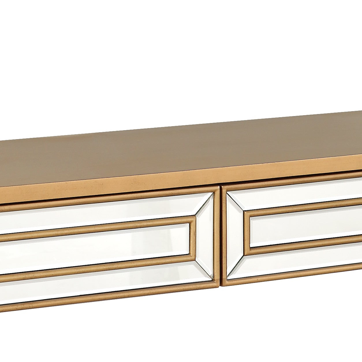 HomeRoots Console Table With Antiqued Gold Finish