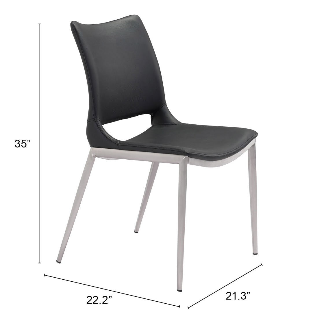 HomeRoots Cradle White Faux Leather Side or Dining Chairs in Set of 2