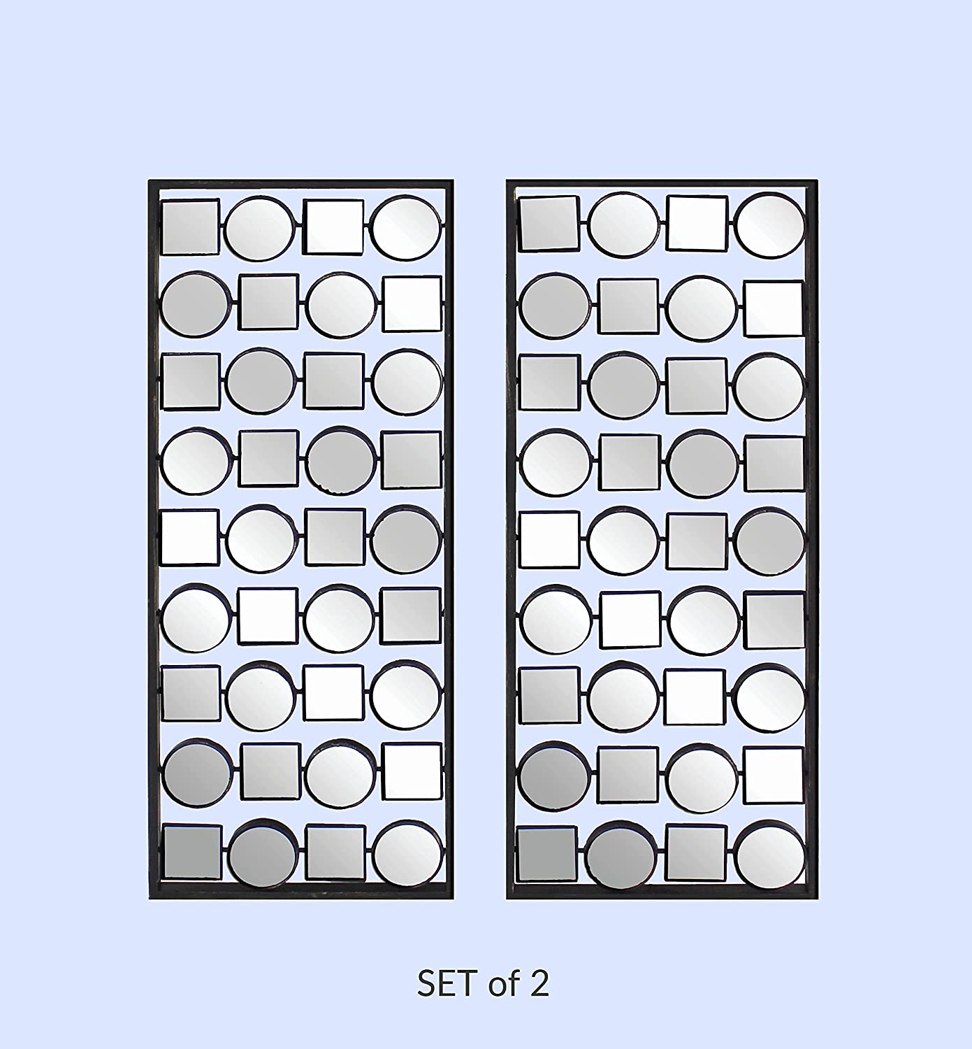 HomeRoots Dark Bronze Finish Mirrored Metal Wall Plaque Set