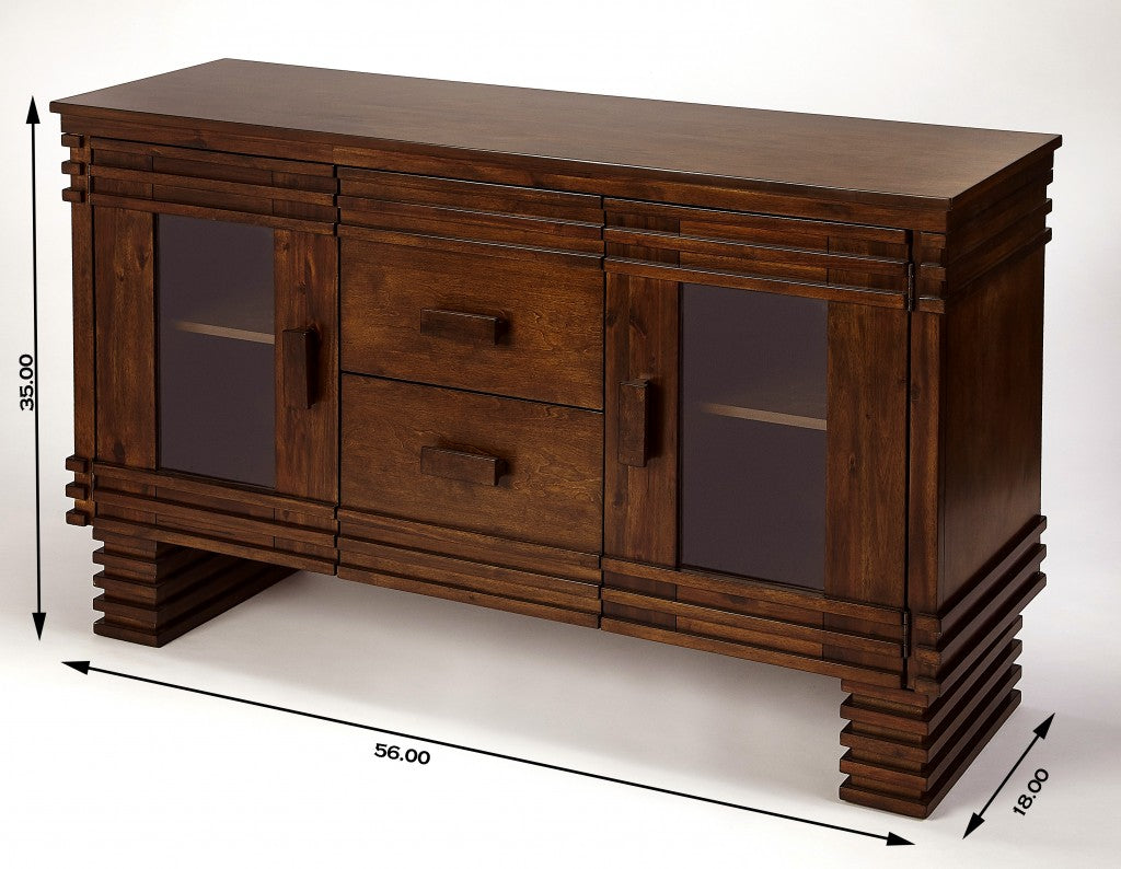 HomeRoots Dark Brown Deco Sideboard Buffet Cabinet
