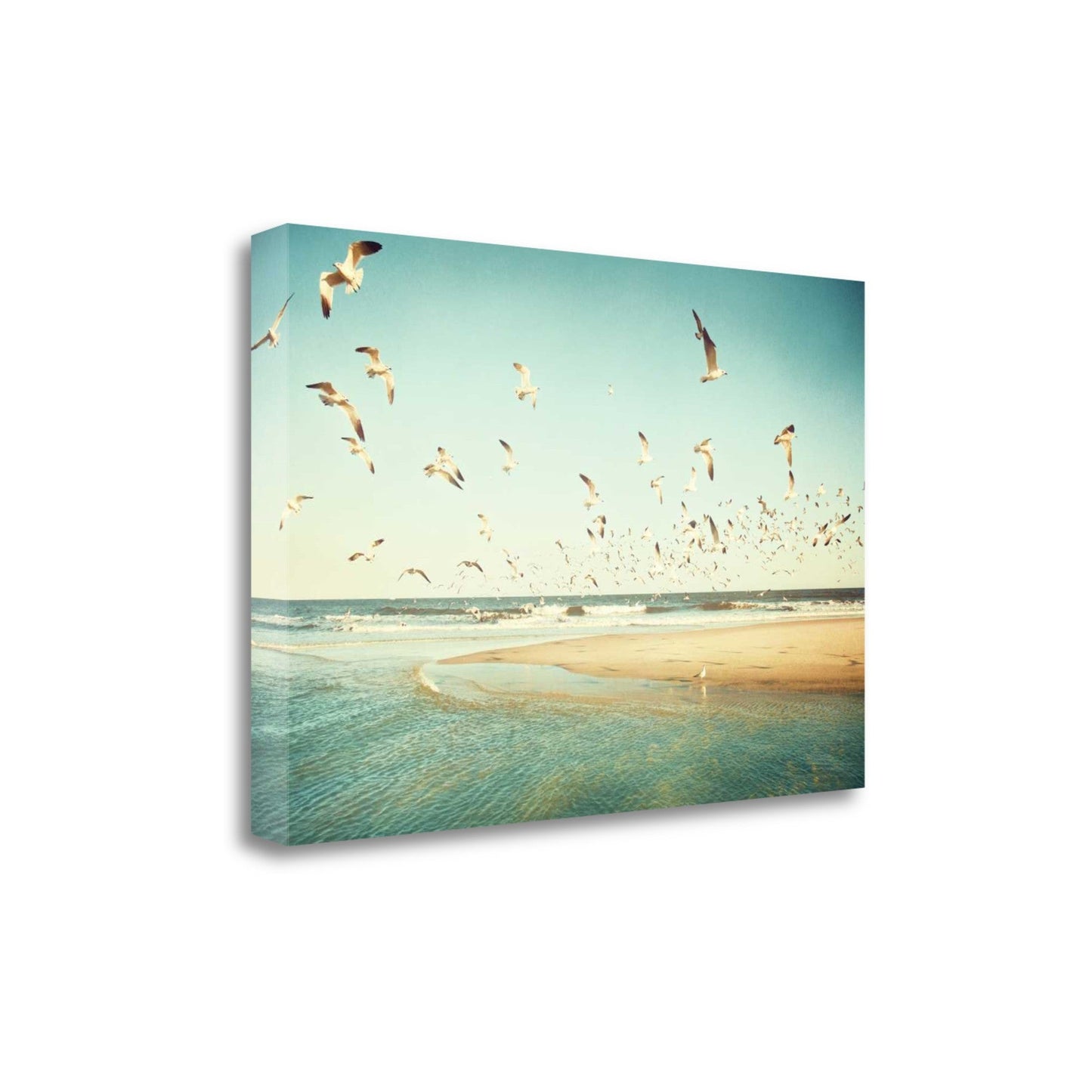 HomeRoots Flying Seagulls Over Water 2 Giclee Wrap Canvas Wall Art