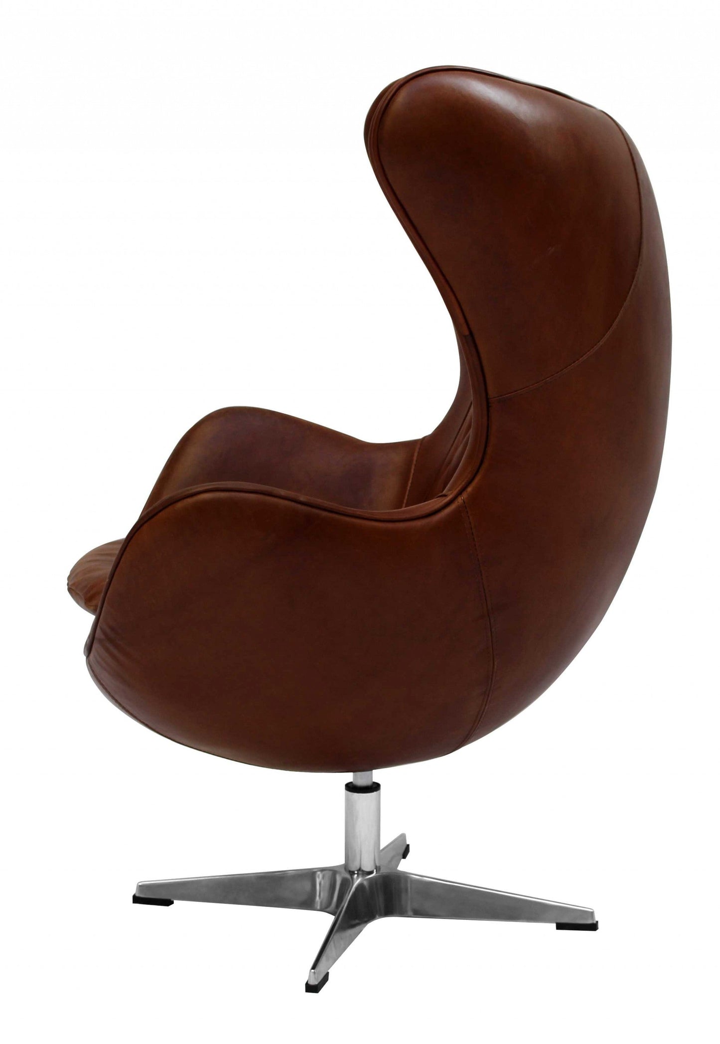HomeRoots Full Leather Fireproof Foam Chair in Brown Finish