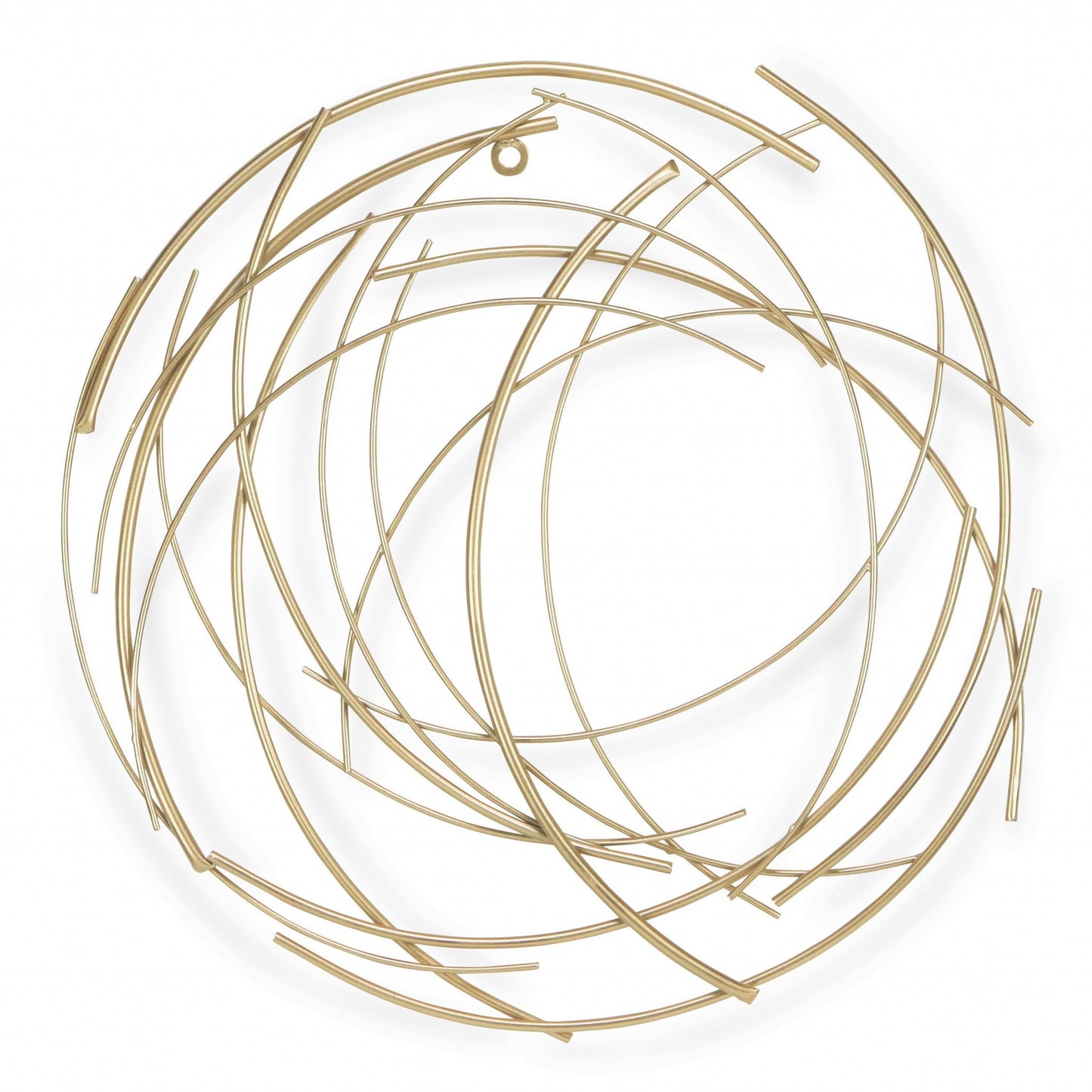 HomeRoots Gold Metal Abstract Round hanging Wall Art Decor
