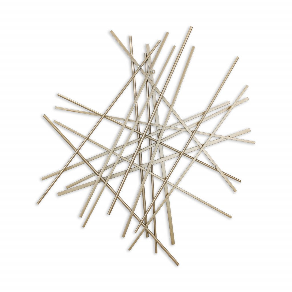 HomeRoots Gold Rod Abstract Wall Art