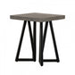 HomeRoots Gray Concrete and Black Metal Geo Industrial Square End Table