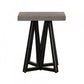 HomeRoots Gray Concrete and Black Metal Geo Industrial Square End Table
