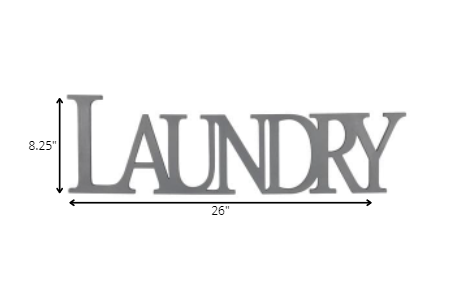 HomeRoots Gray Laundry Wooden Wall Decor
