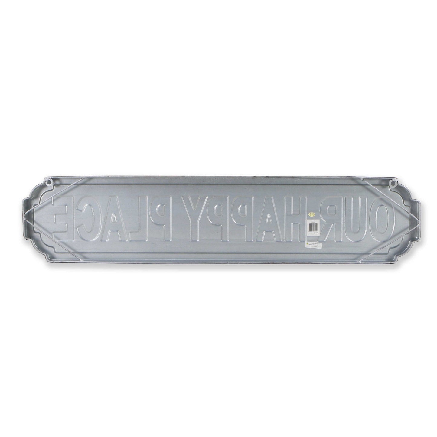 HomeRoots Gray Metal Wall Mounted Sign Our Happy Place