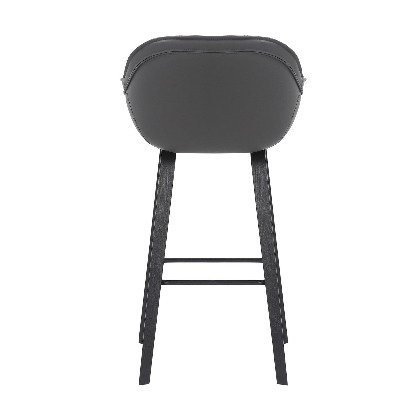 HomeRoots Gray Textured Faux Leather Modern Bar Stool