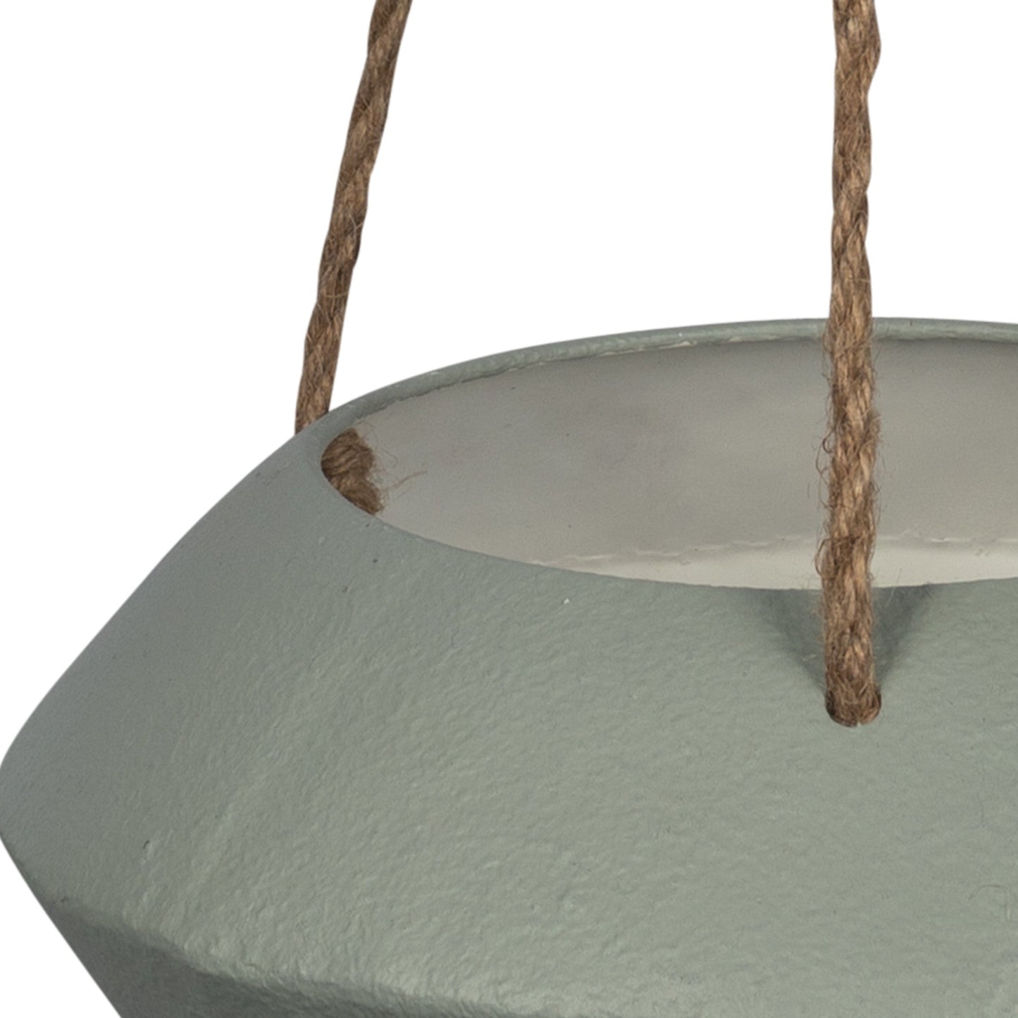 HomeRoots Grey Metal Hanging Rope Planter