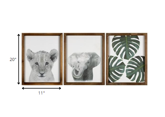 HomeRoots Jungle Safari Modern Wall Art Set