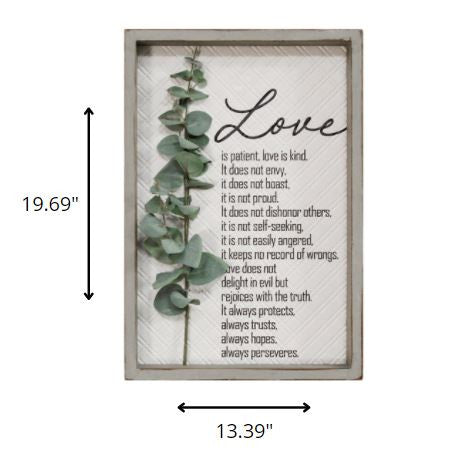 HomeRoots Love is Patient Metal & Wood Framed Wall Art