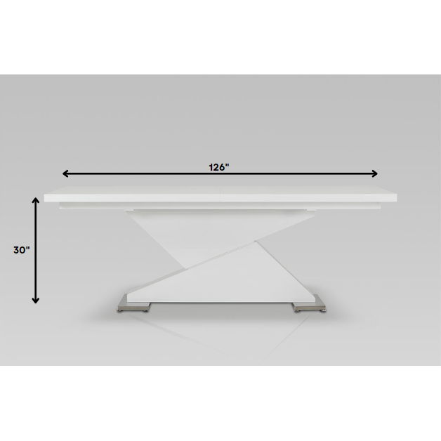 HomeRoots MDF And Steel Dining Table In White