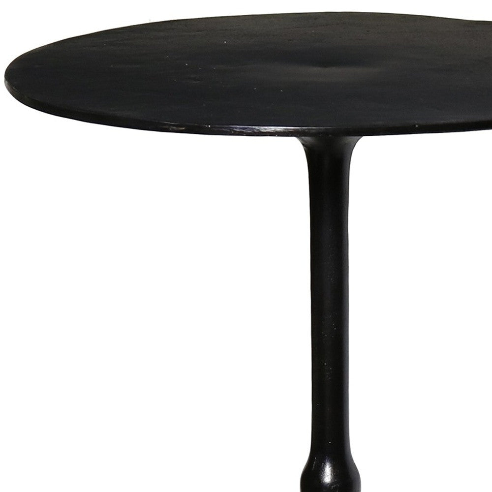 HomeRoots Metal Side Table in Black Finish