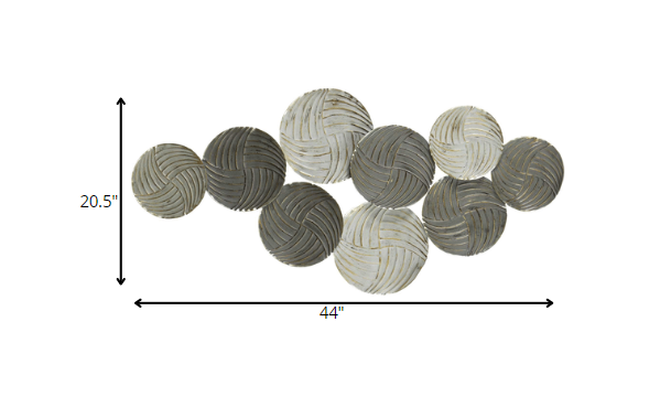 HomeRoots Metallic Plates Wall Centerpiece with Distressed Finish