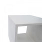 HomeRoots Minimalist White Concrete Open Cube End or Side Table