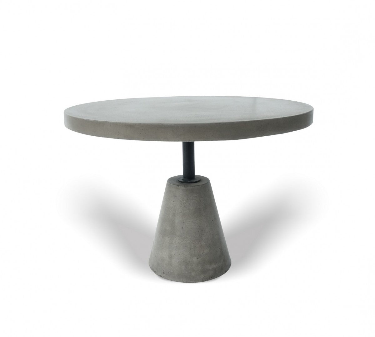 HomeRoots Mod Gray Concrete and Black Metal Pedestal End Table