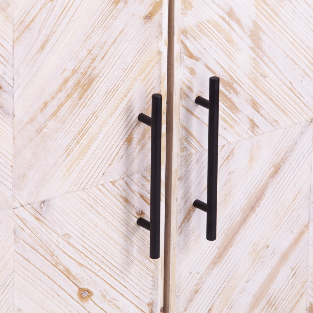 HomeRoots Modern Farmhouse Accent Storage Cabinet With Rustic Natural Finish