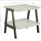 HomeRoots Modern Farmhouse Gray Wood And Iron Two Tier End Table