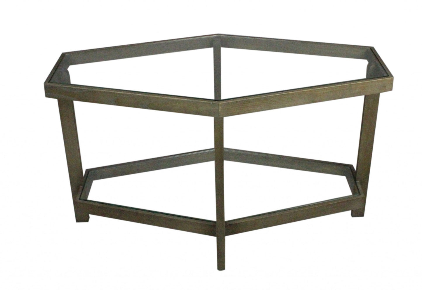 HomeRoots Modern Hexagonal Glass Top Coffee Table