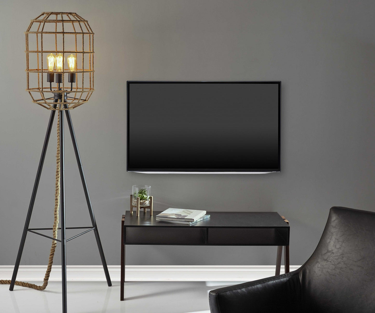 HomeRoots Modern Retro Black and Walnut Finish Coffee Table