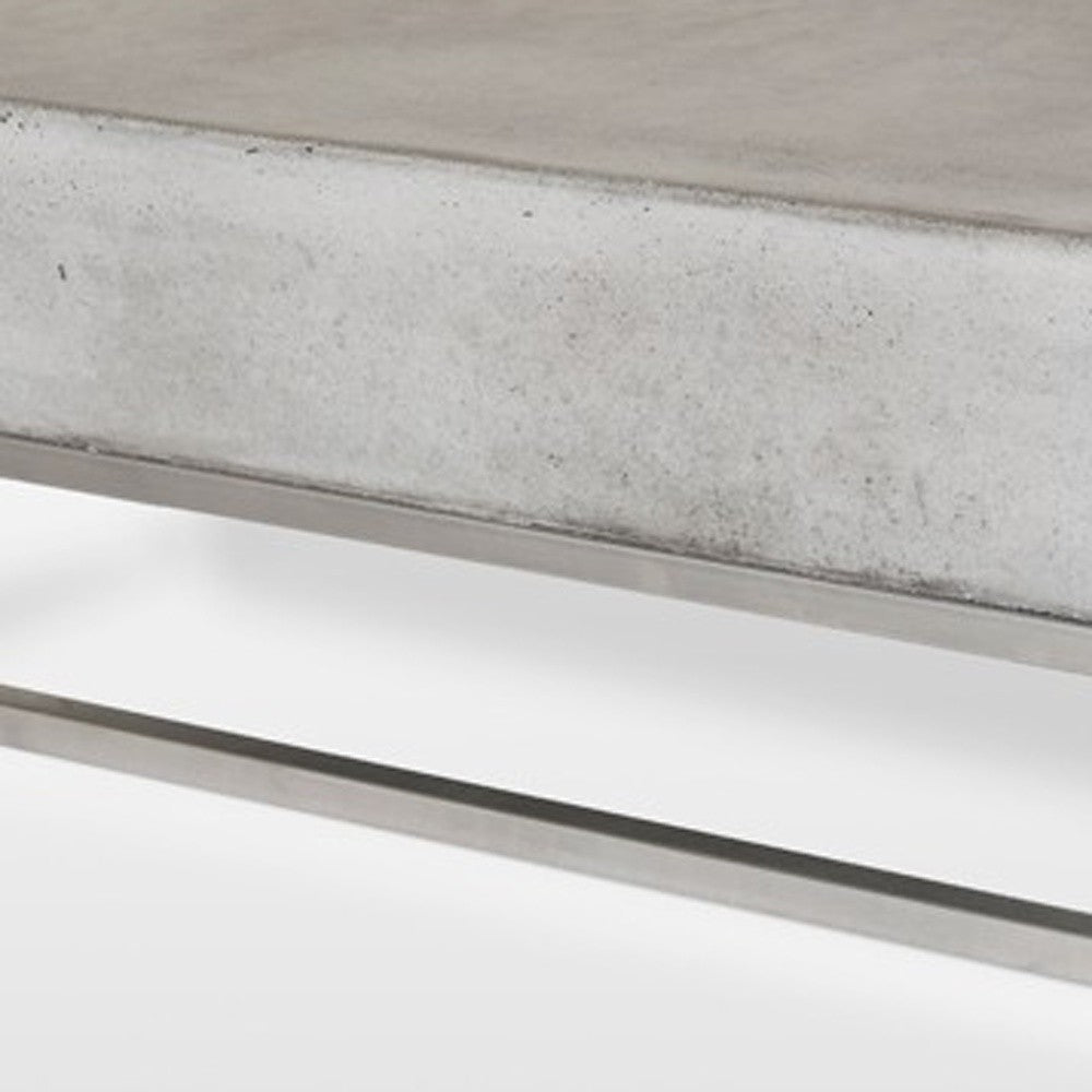 HomeRoots Modern Square Dark Gray Concrete and Steel Coffee Table