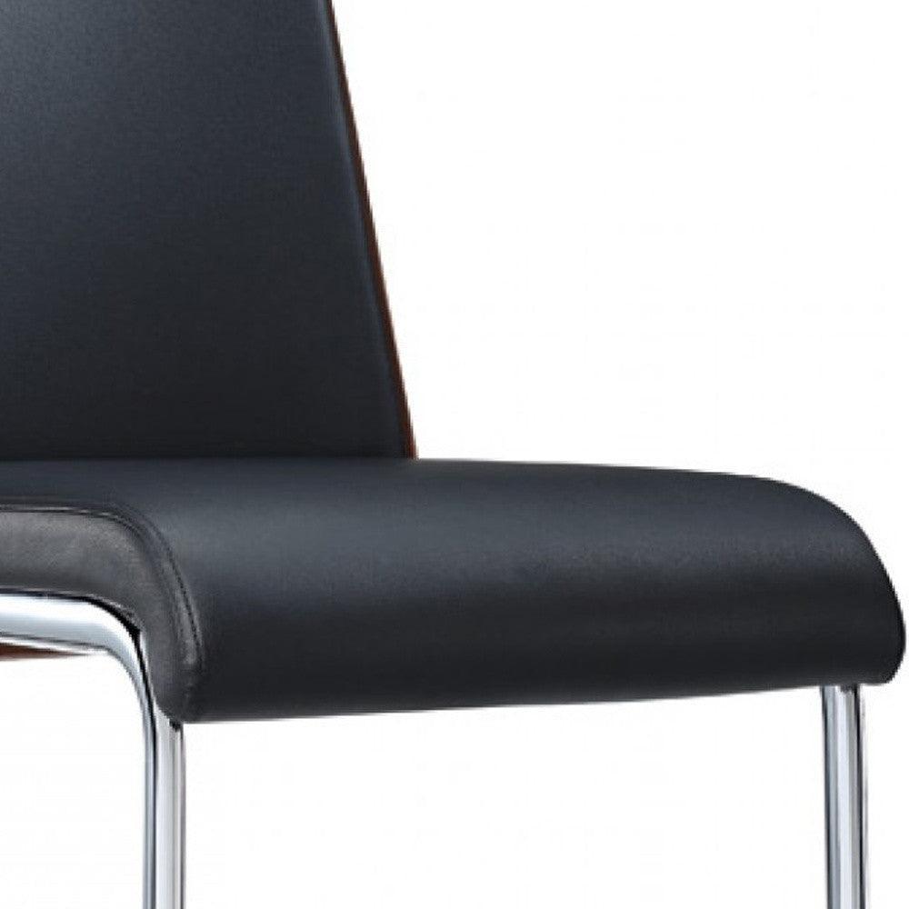 HomeRoots Morgan Modern Black & Walnut Dining Chairs, Set of 2