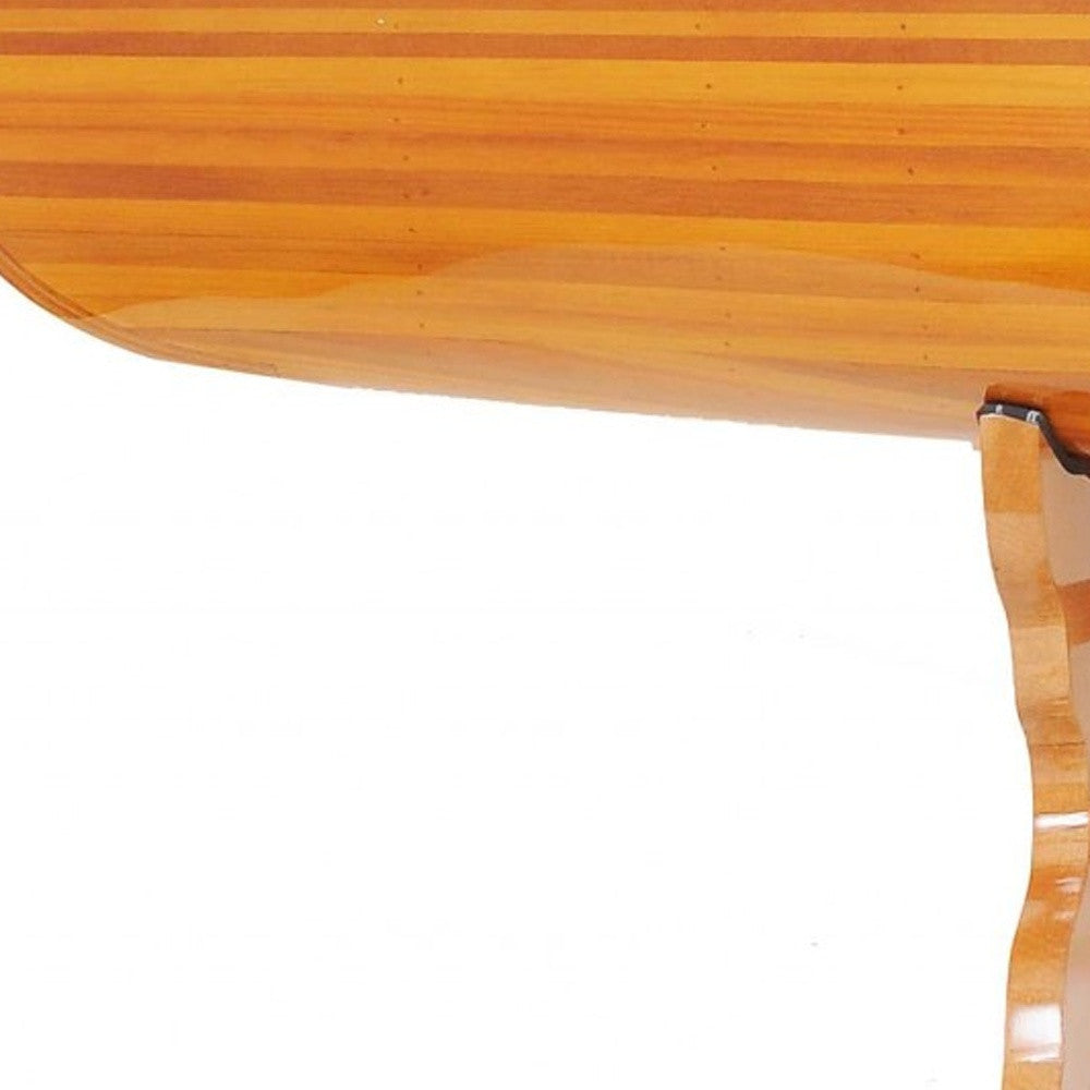 HomeRoots Natural Solid Wood And Glass Canoe Coffee Table