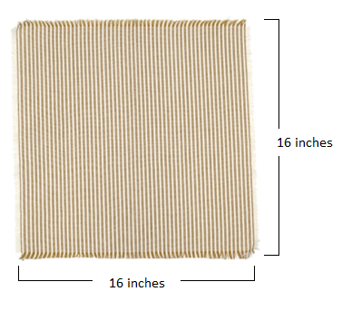 HomeRoots Ochre Stripe Napkins in Set of 8