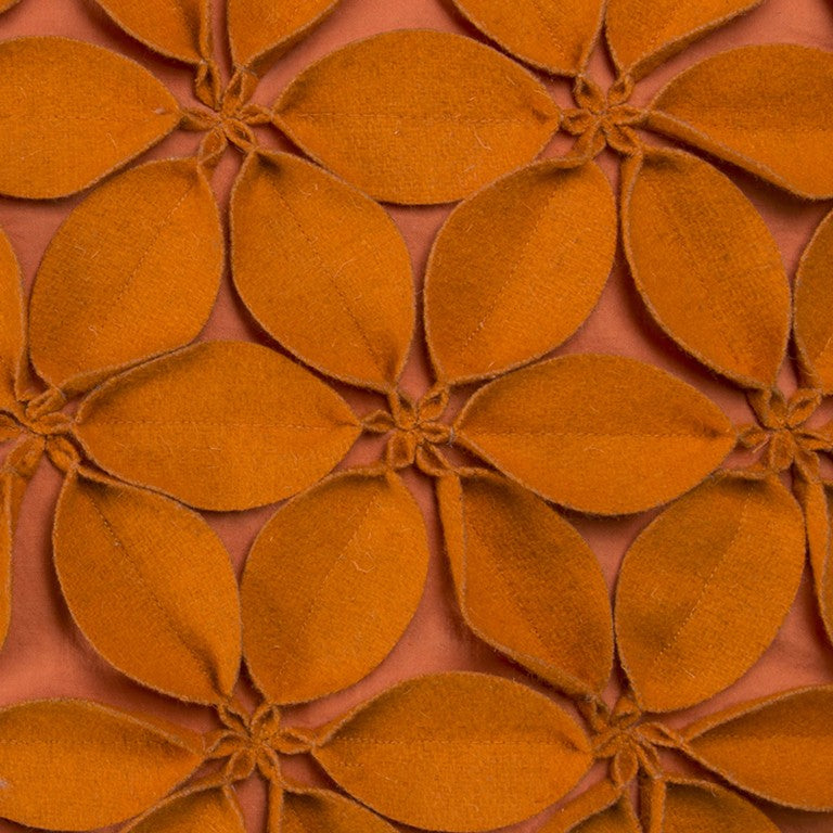 HomeRoots Orange Pinwheel Floral Petal Throw Pillow