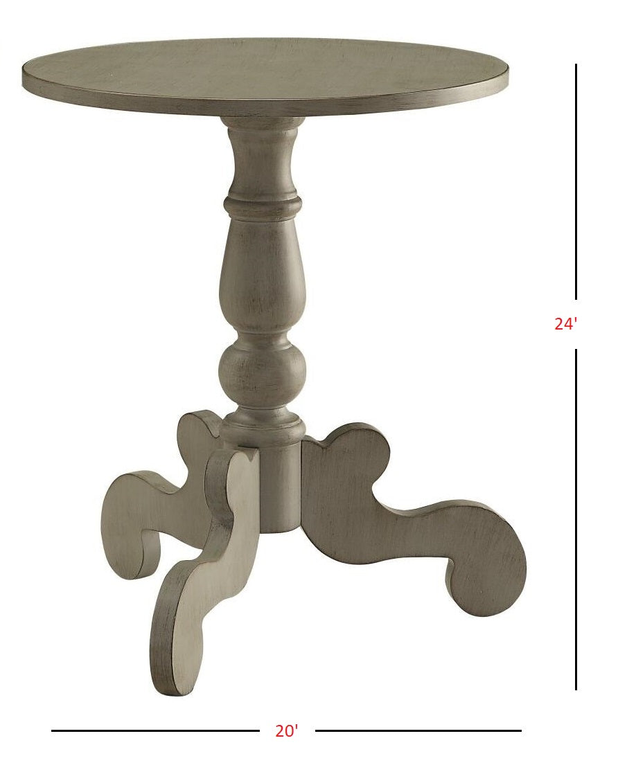 HomeRoots Ornate Slate Gray Wooden Side Table