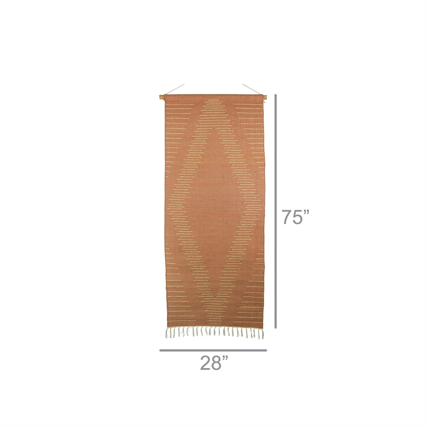 HomeRoots Pale Terracotta Jute Wall Hanging