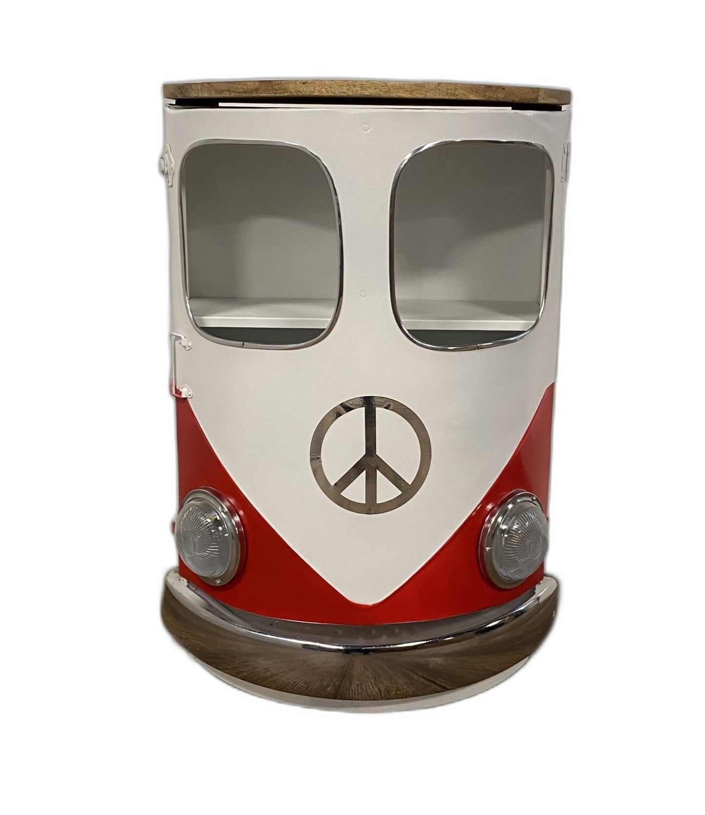 HomeRoots Peace Out Red Retro Nightstand