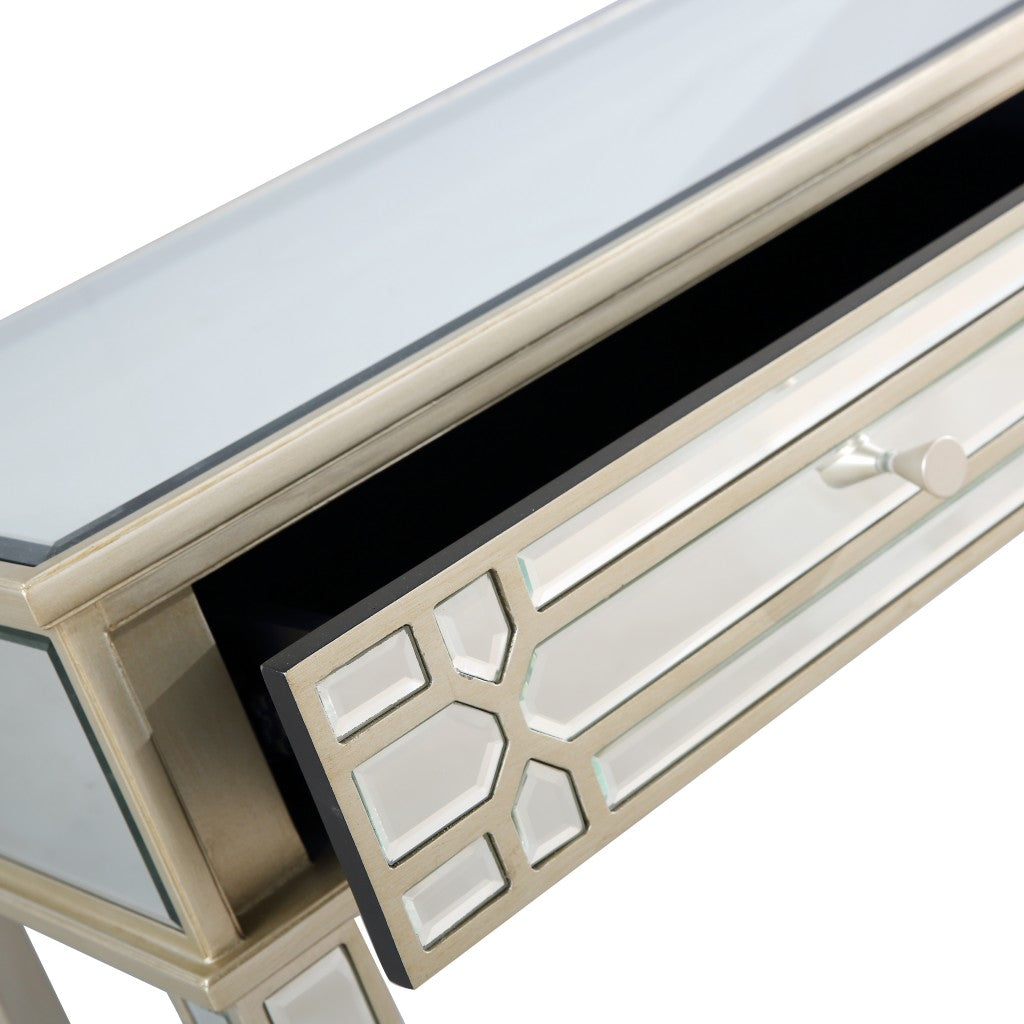 HomeRoots Regal Feel Console Table in Champagne Finish