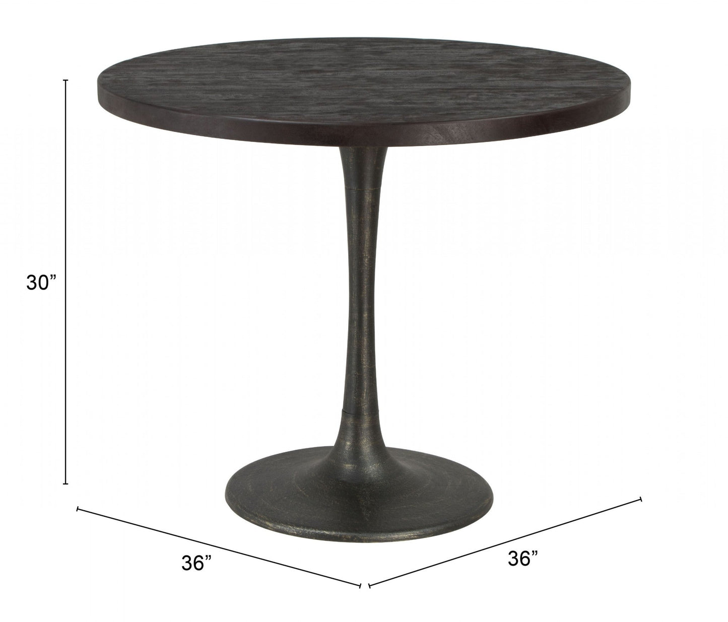 HomeRoots Round Black Dining Table