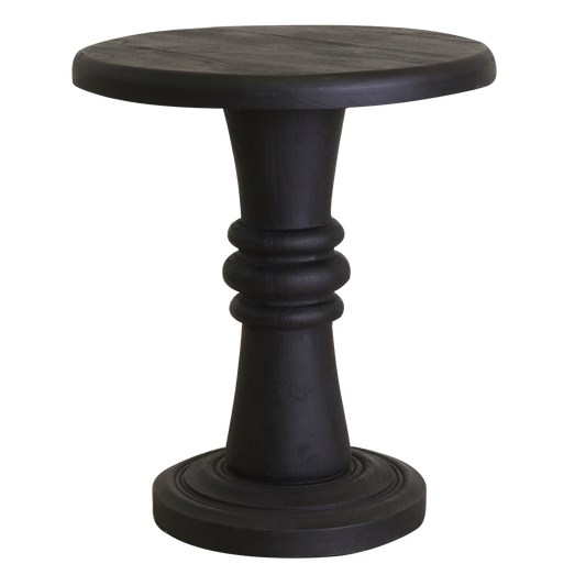 HomeRoots Rustic Black Pedestal End Table