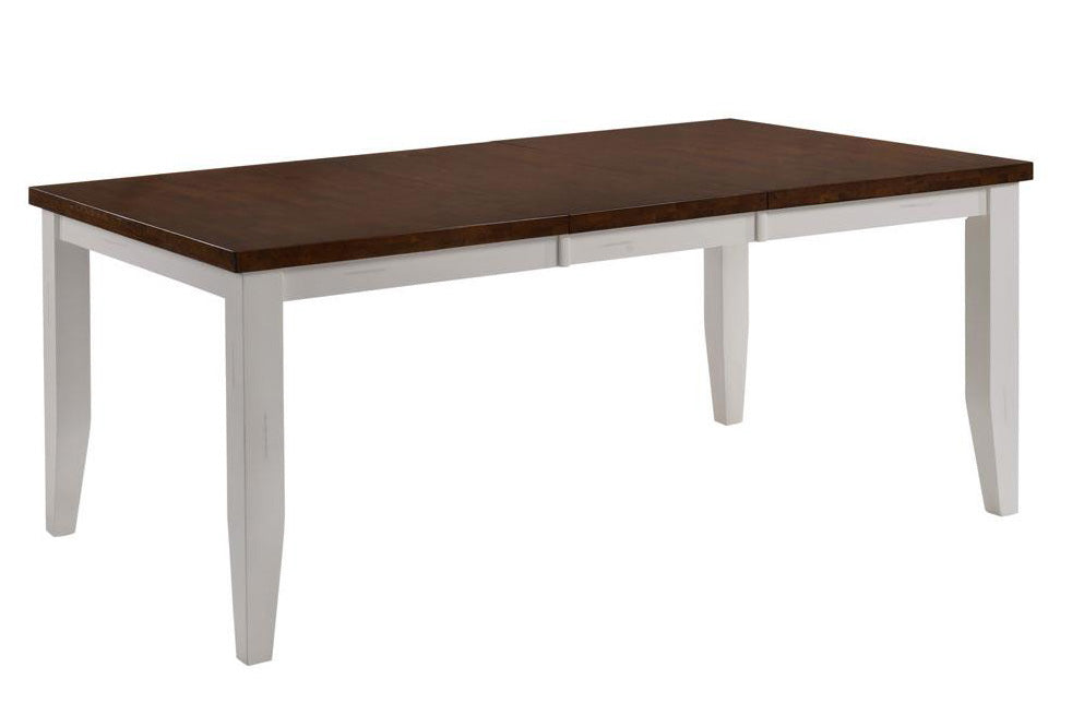 HomeRoots Rustic Modern White And Brown Two-Tone Hardwood Dining Table