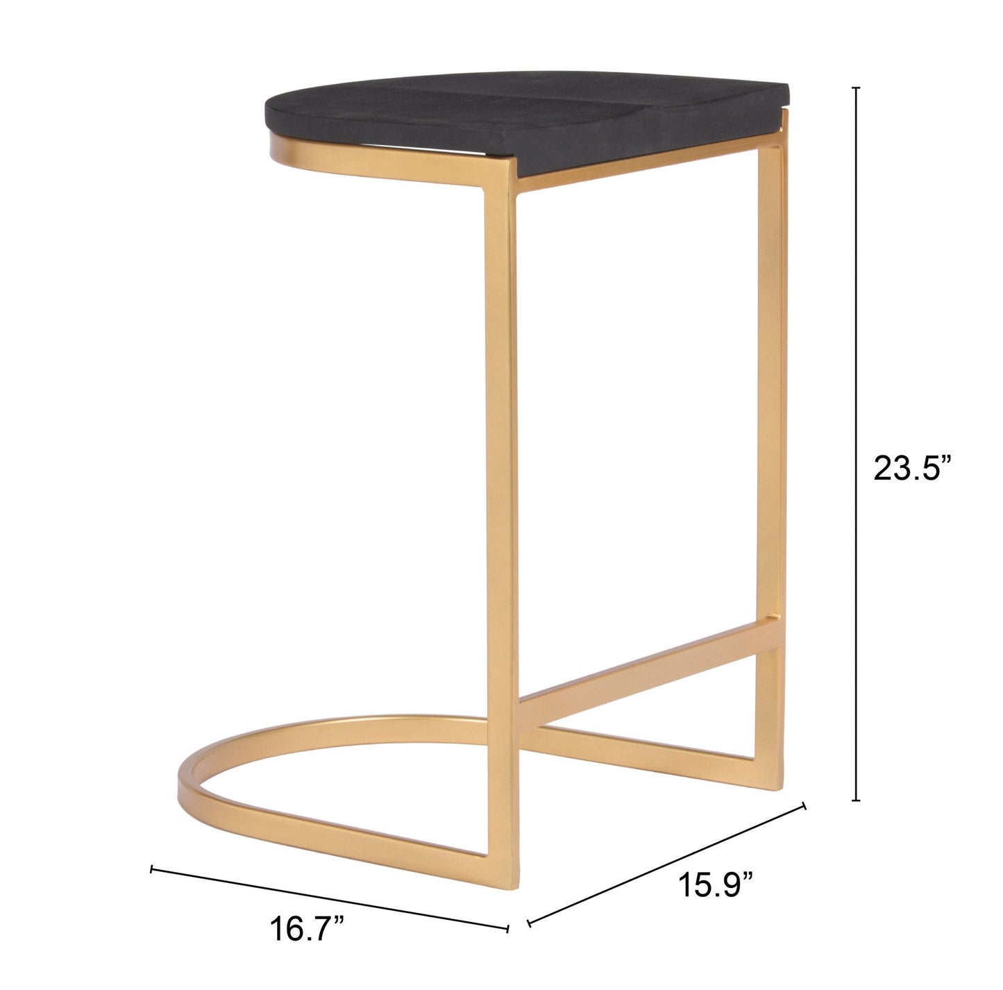 HomeRoots Set of 2 Gold And Black Counter Stools