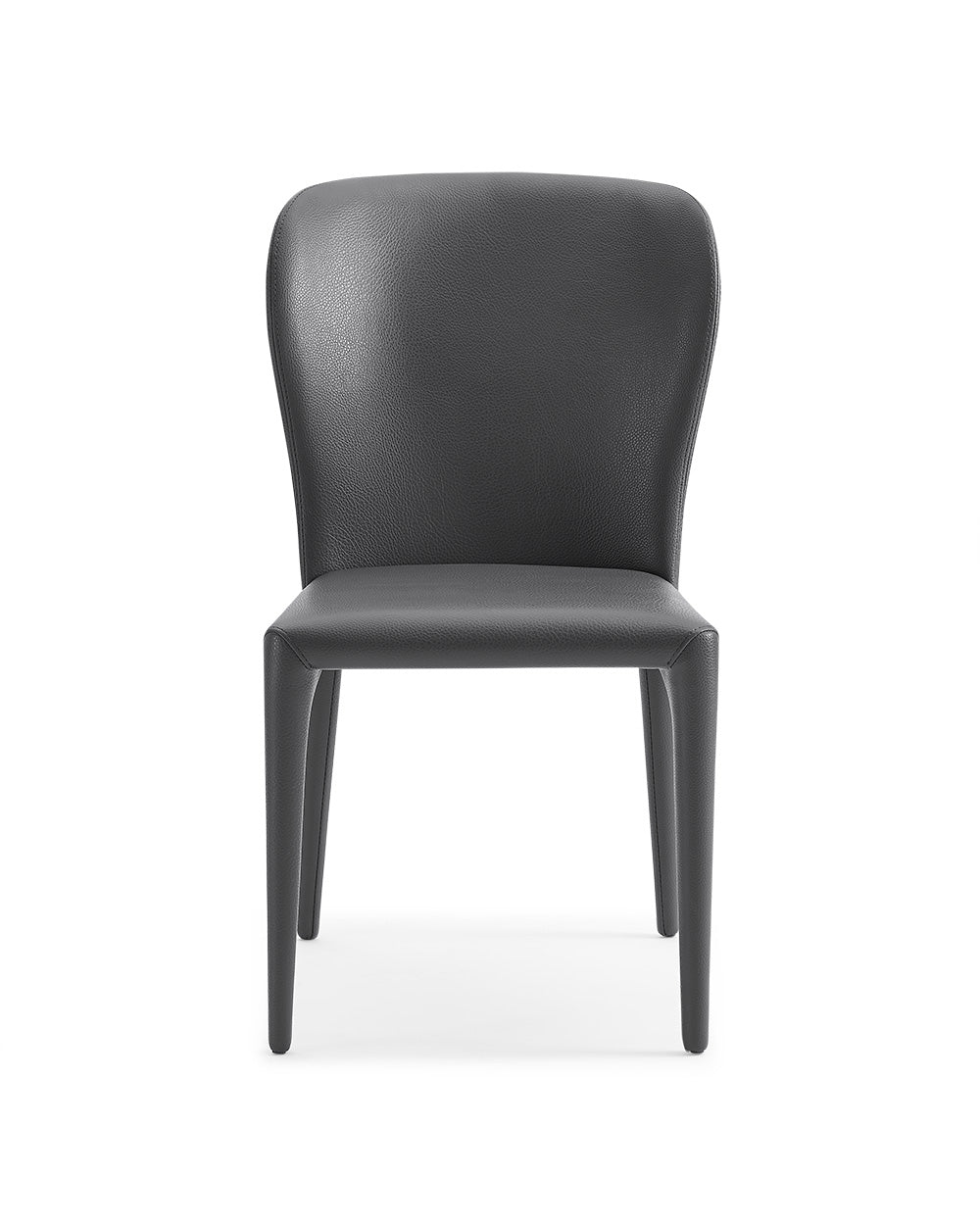 HomeRoots Set of 2 Gray Faux Leather Dining Chairs