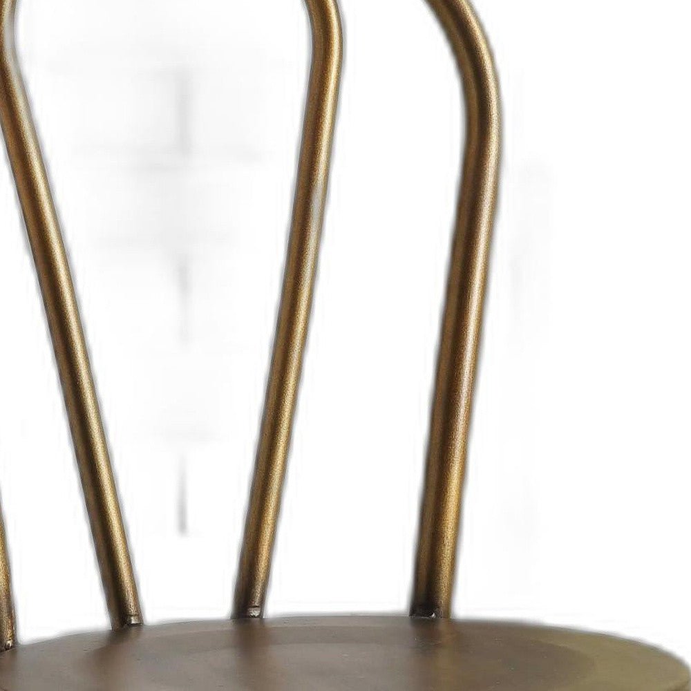 HomeRoots Set of 2 Restaurant Style Arch Back Copper Finish Dining Chairs