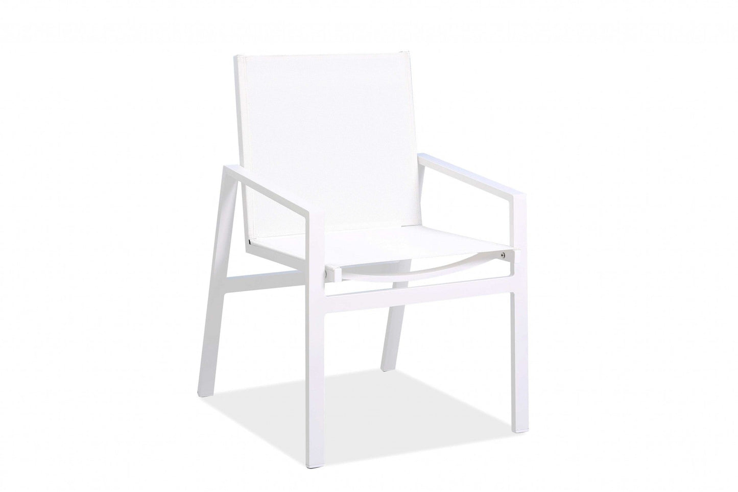 HomeRoots Set of 2 White Aluminum Dining Armed Chairs